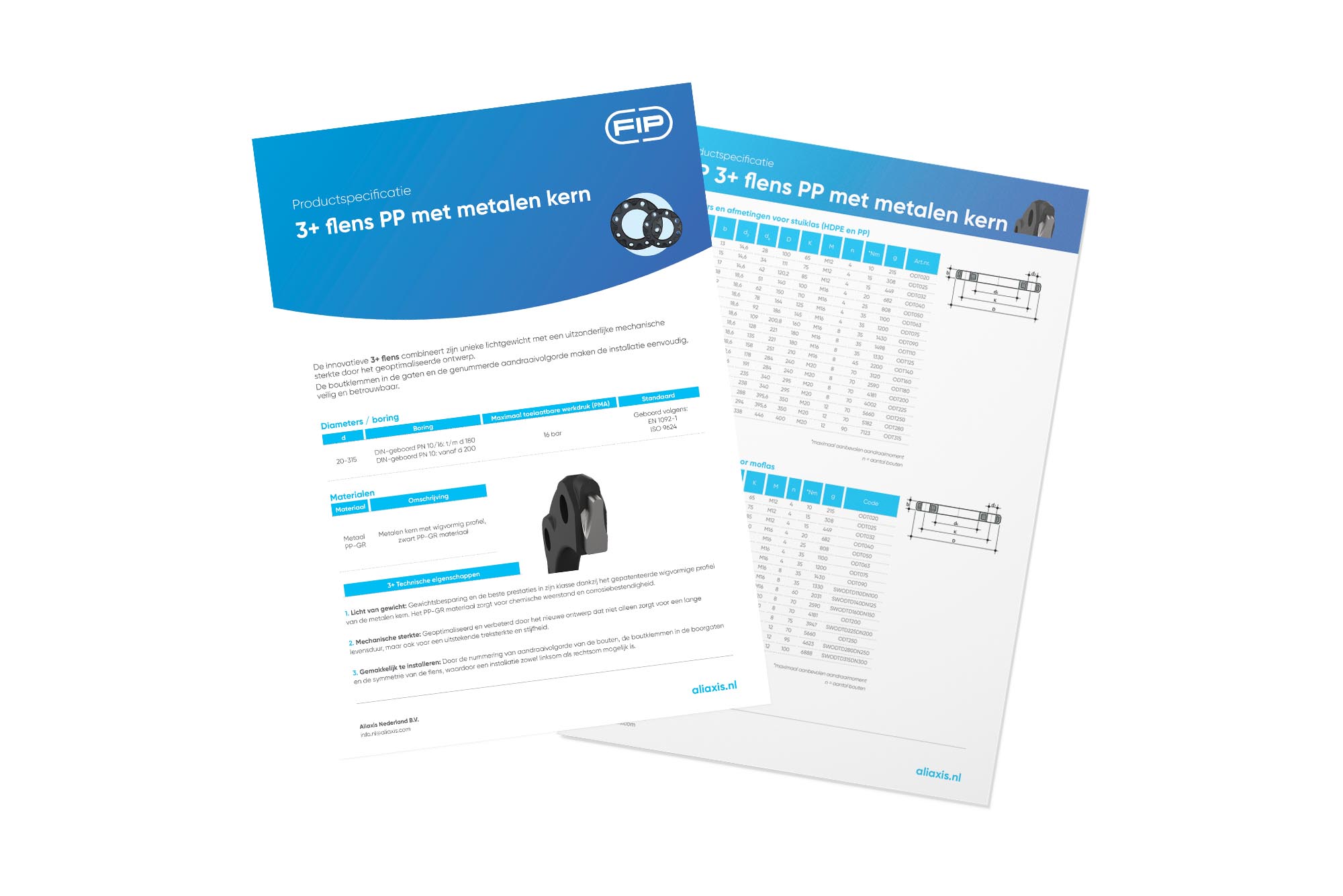 FIP - 3+ PP flenzen metalen kern - datasheet